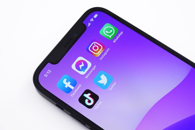 social media apps on phone screen