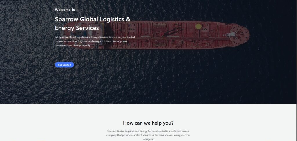 Michael ogolor portfolio Sparrow logistics web